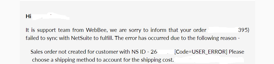 Failed Order Notification 