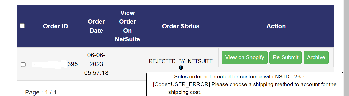 Failed Order Notification 