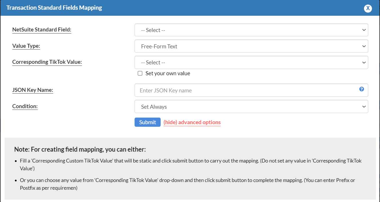 TikTok & Oracle NetSuite Integration via Robust NetSuite Integrator app