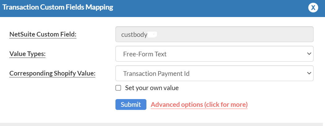Transaction Payment ID mapping 