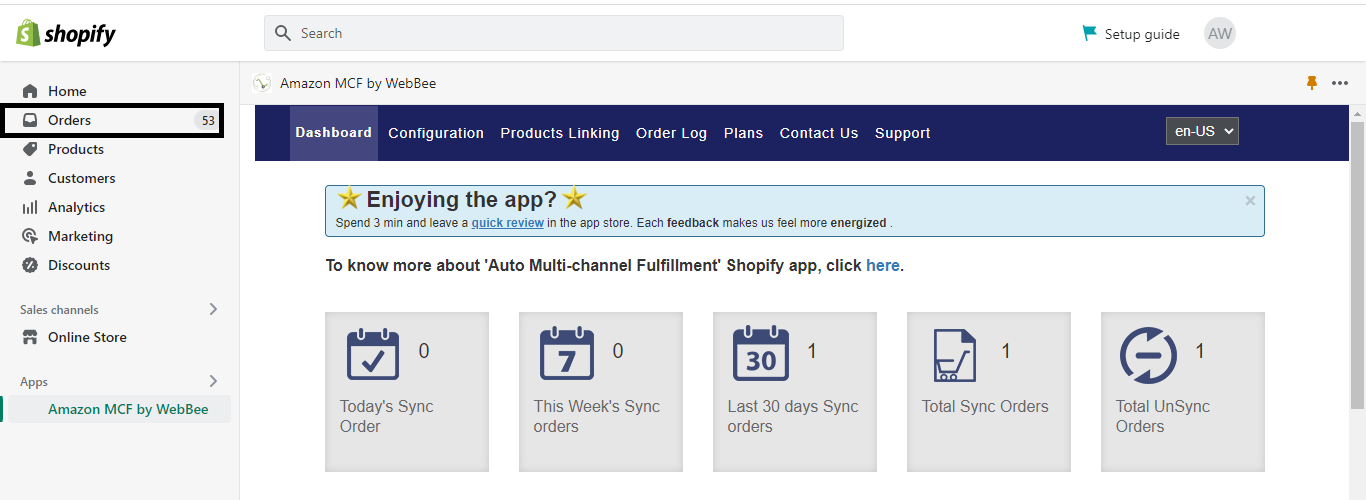 Shopify App Store Dashboard