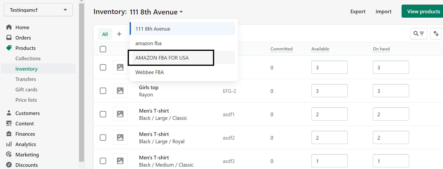 Amazon Seller to Shopify dashboard