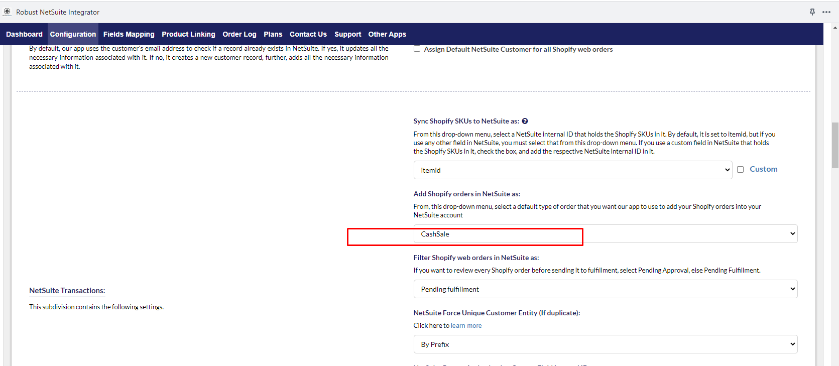 NetSuite transactions