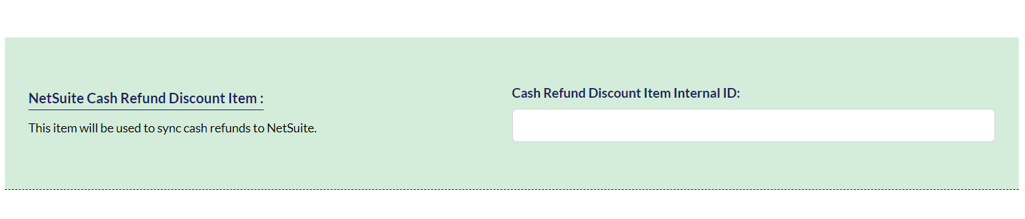 Cash refund Item for Refunds