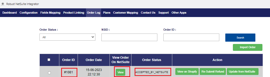 Exported to application