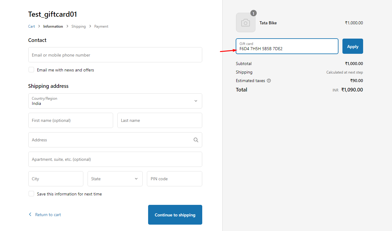 Total Order apply code