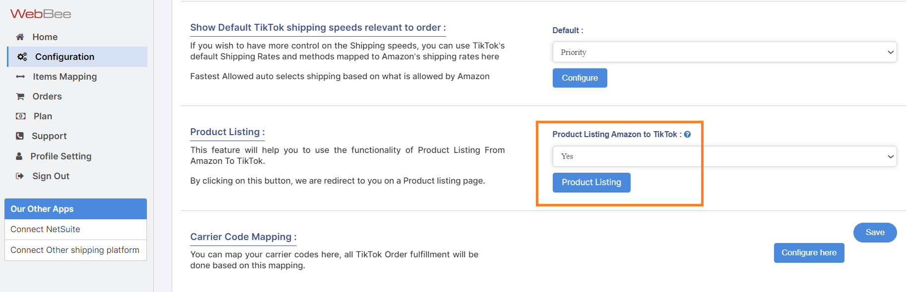 Products Listing from Amazon MCF to TikTok Shop